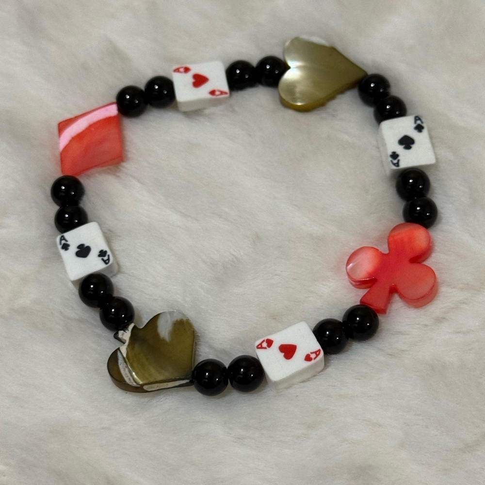Playing Card Themed Beaded Bracelet